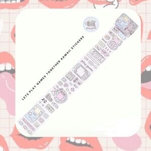 🆕 🎉 “lets play games together” aesthetic pastel sticker roll